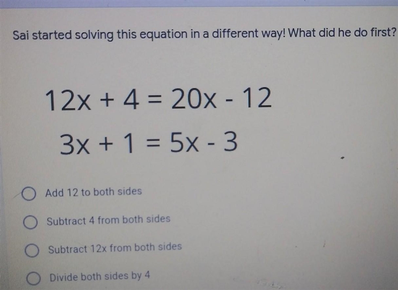 Sai started this equation in a different way whay did she do first-example-1