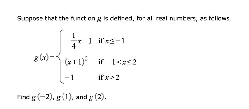 ASAP PLEASEEE!!! Suppose that the function g is defined, for all real numbers, as-example-1