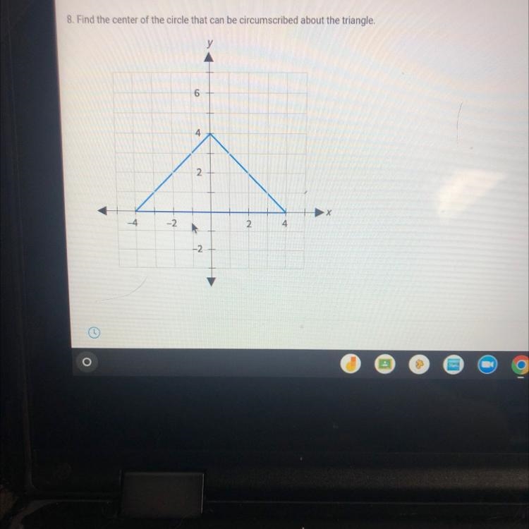 8. Find the center of the circle that can be circumscribed about the triangle.y-4-262-224-example-1