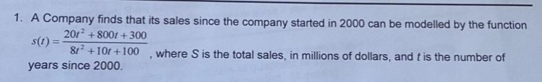 (Image attached) As the years go by, what does the model predict sales will be?-example-1