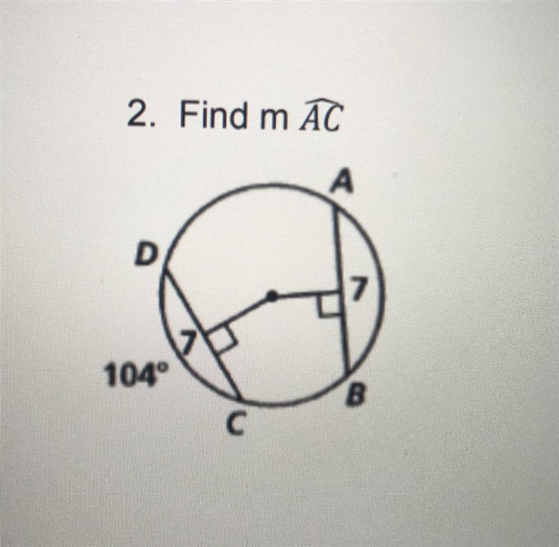 Hello, please help me find arc AC in this circle for geometry-example-1