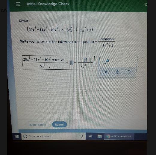 How do I solve a problem looking for the Quotient+Remainder over Divisor-example-1