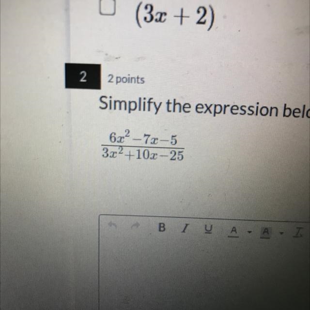 Simply the expression below, assume the denomination does not equal zero-example-1