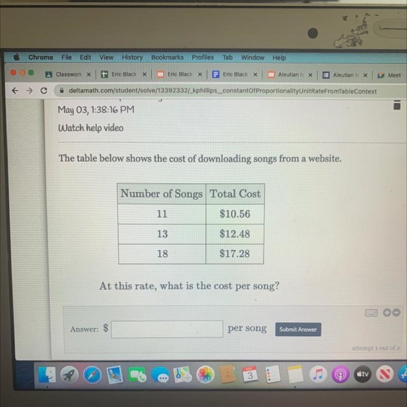 The table below shows the cost of downloading songs from a website.Number of Songs-example-1