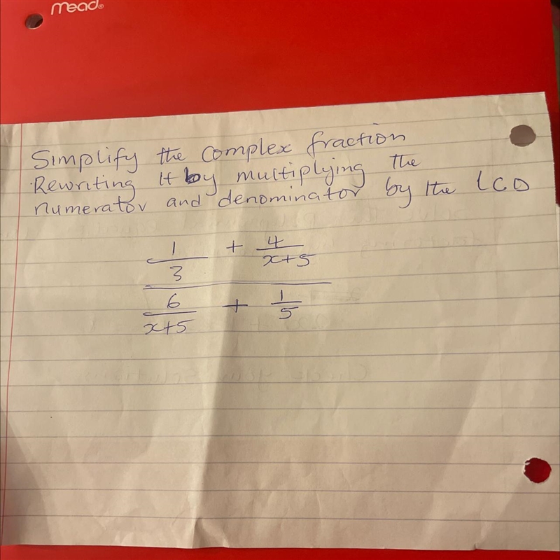 Simplify the complex fraction, rewriting it by multiplying the numerator and denominator-example-1