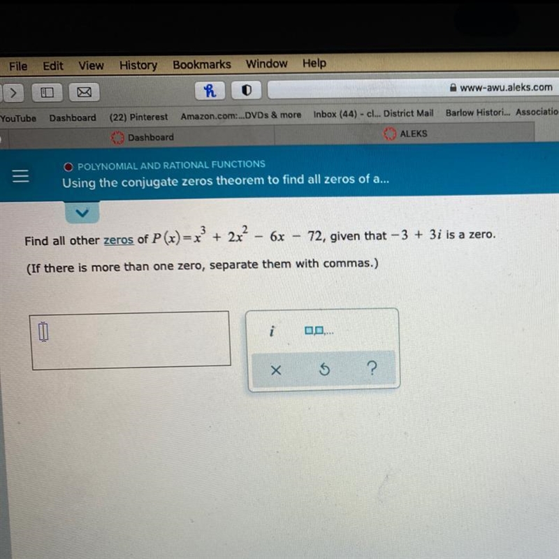 Using the conjugate zero stir them to find all zeros of a polynomial-example-1