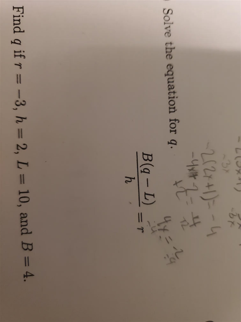 B(q-L)--------- =3. its all divided by h but I don't. hunderstand how to solve for-example-1