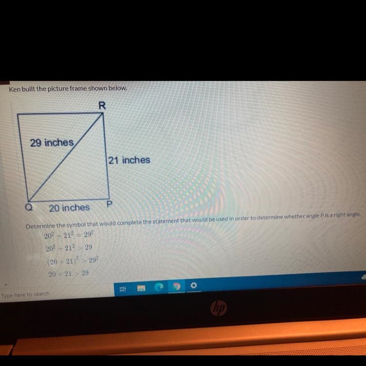 Determine the symbol that will complete the statement that would be used in the to-example-1