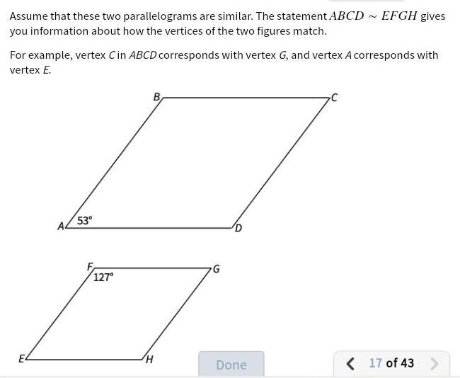 Can you help? me figure Which vertex in EFGH corresponds with the vertex B in ABCD-example-1