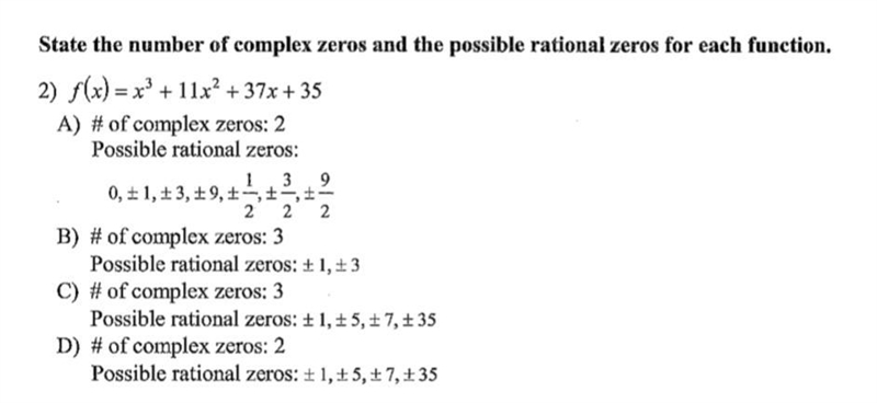 State the number of complex zeros and the possible regional zeros for the function-example-1