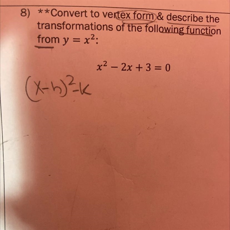 **Convert to vertex form & describe thetransformations of the following functionfrom-example-1