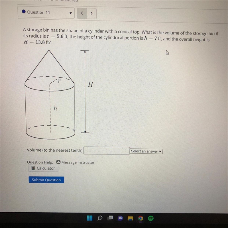 Geometry Round volume to nearest tenth-example-1