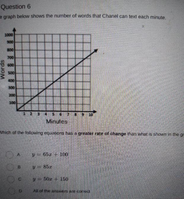 Which of the following equations has a greater rate of change than what is shown in-example-1