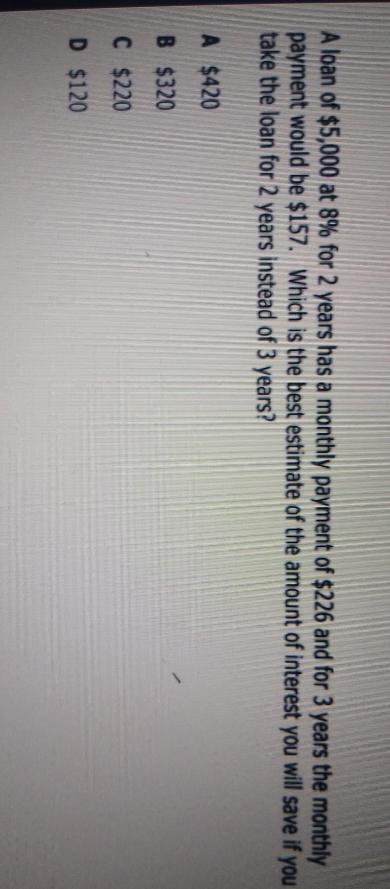 which is the best estimate of the amount of interest you will save if you take the-example-1