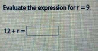 Evaluate the expression for r = 9. 12 ur =-example-1