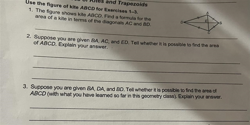 These 3 please!!! Properties of Kites and Trapzoids exercises 1-3-example-1