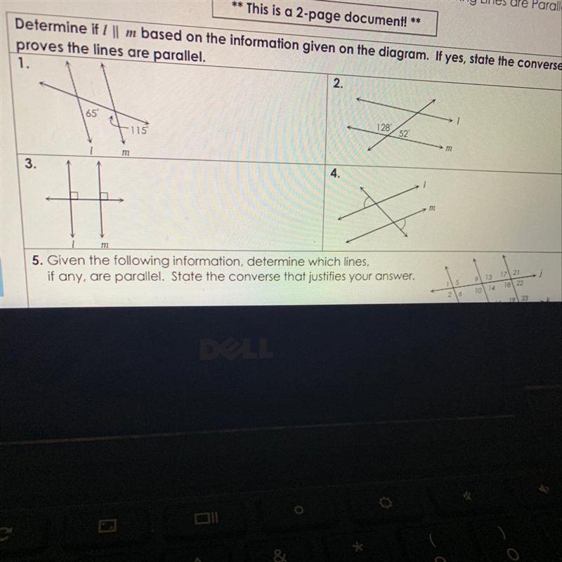 Determine if I || m based on the informationproves the lines are parallel.1.651153.Y-example-1