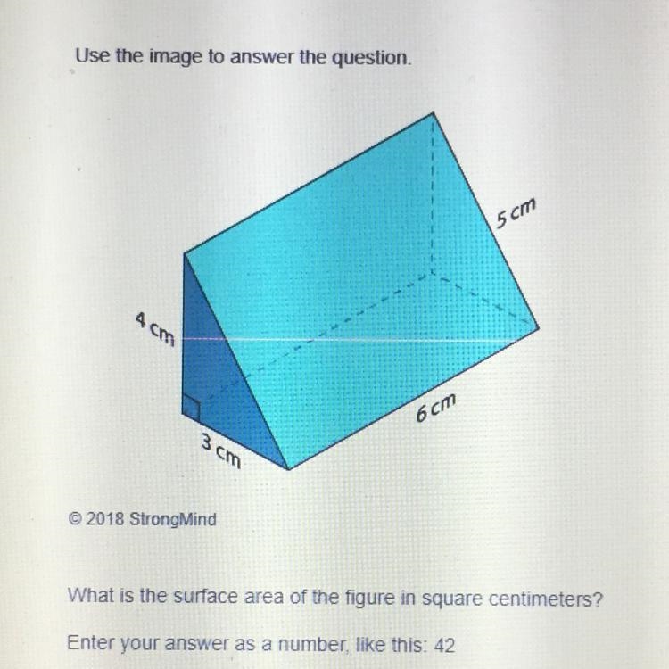 Use the image to answer the question. What is the surface area of the figure in square-example-1