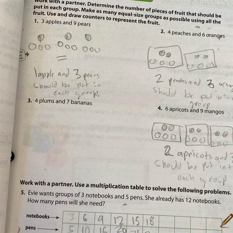 Collaborate InvestigateWork with a partner. Determine the number of pieces of fruit-example-1