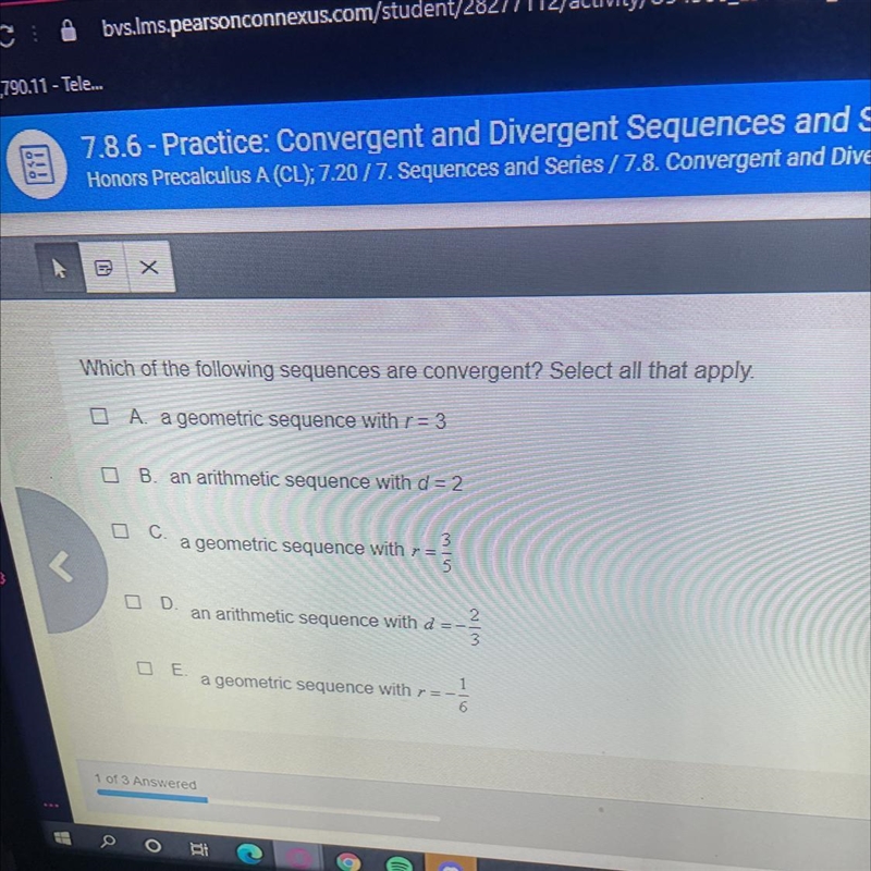 I’m confused on how to find sequences that are convergent?-example-1