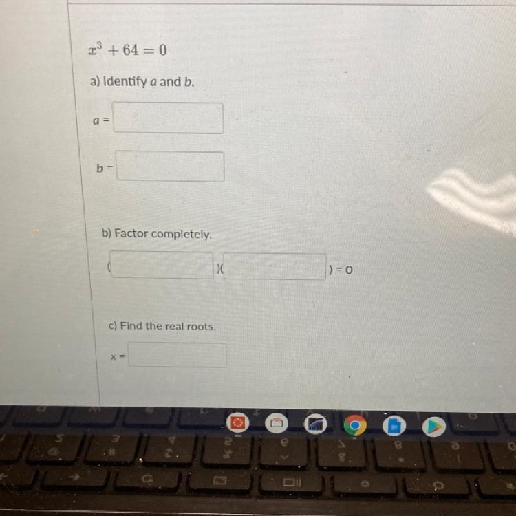 Identify A and B, factor completely and find the real roots-example-1