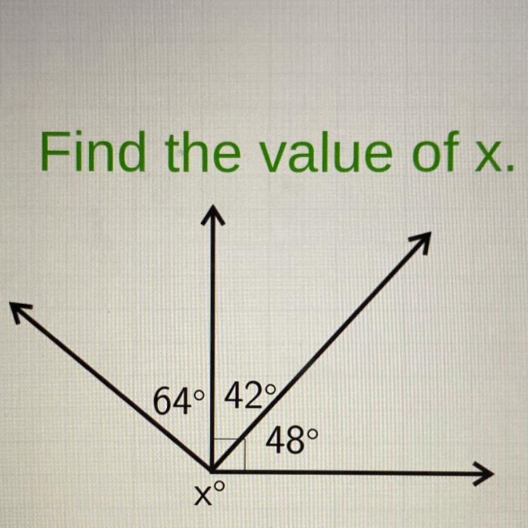 64° 42 ° xº 48° Find the value of x-example-1