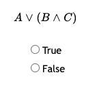 Suppose A is true, B is true, and C is true. Find the truth values of the indicated-example-1