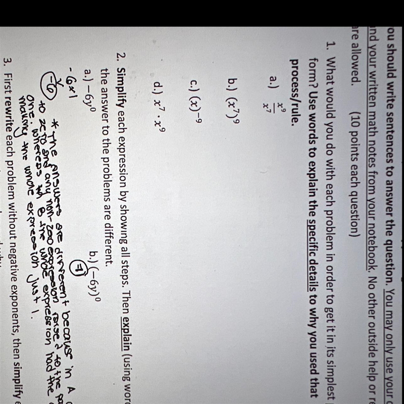 1. What would you do with each problem in order to get it in its simplest properform-example-1