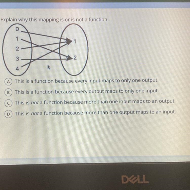 1Explain why this mapping is or is not a function.ω Ν - Ο4АThis is a function because-example-1