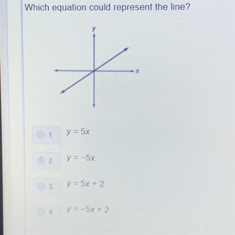 Which equation could represent the line?-example-1