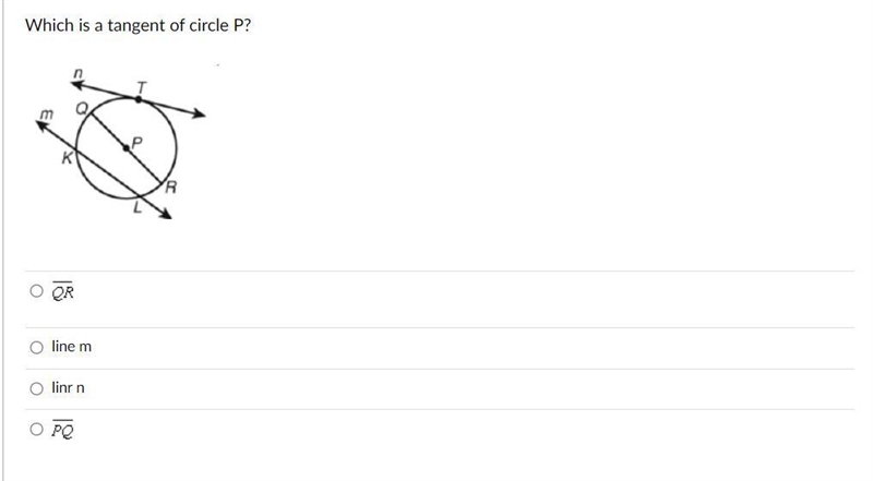 Which is a tangent of circle P?pls helpt ASAP!!!!-example-1