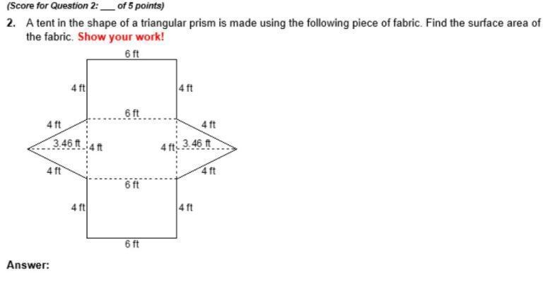 Please help I need this fast A tent in the shape of a regular prism is made using-example-1