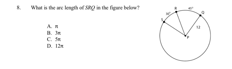 I thought the arc length was 75 degrees, but I wasn’t able to convert to radians-example-1