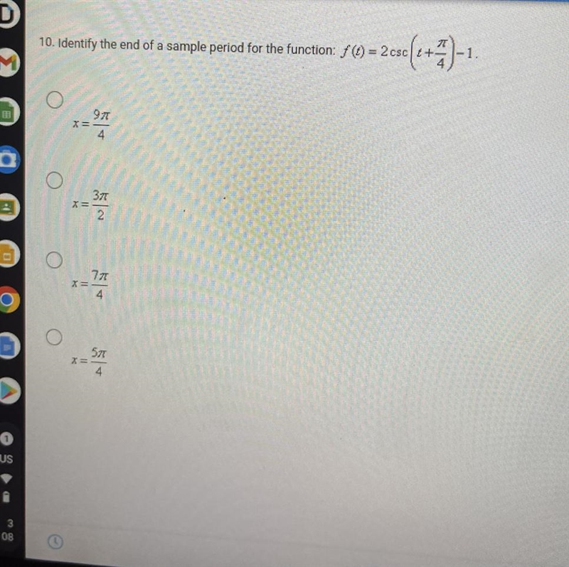 Identify the end of a sample period for the function-example-1