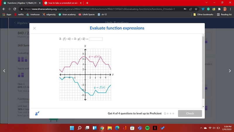 Please help asap!! 20 points 3*f(-4)-3*g(-2)-example-1