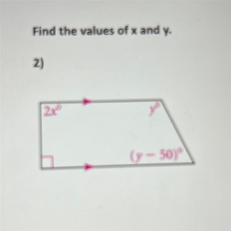 Find the values of x and y-example-1