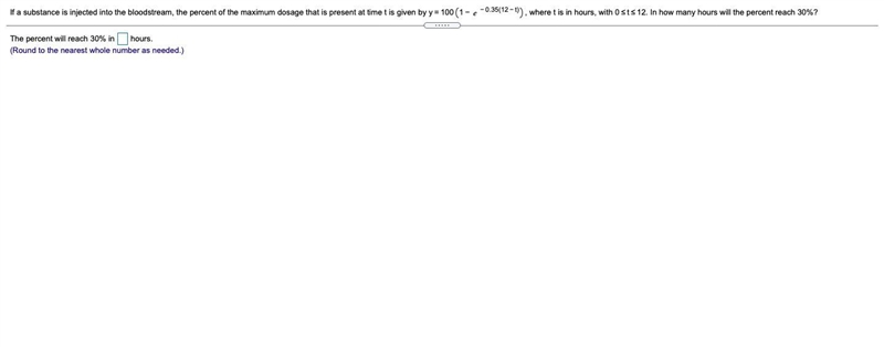 If a substance is injected into the bloodstream, the percent of the maximum dosage-example-1