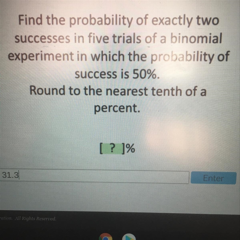 Find the probability of exactly twosuccesses in five trials of a binomialexperiment-example-1