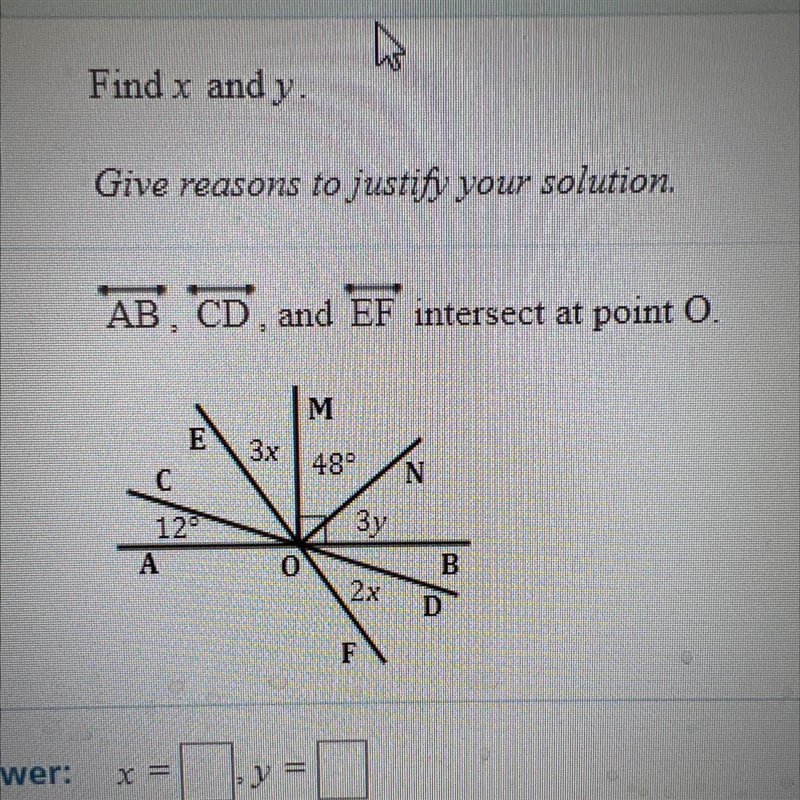 Help Find X and y. Thank you.-example-1