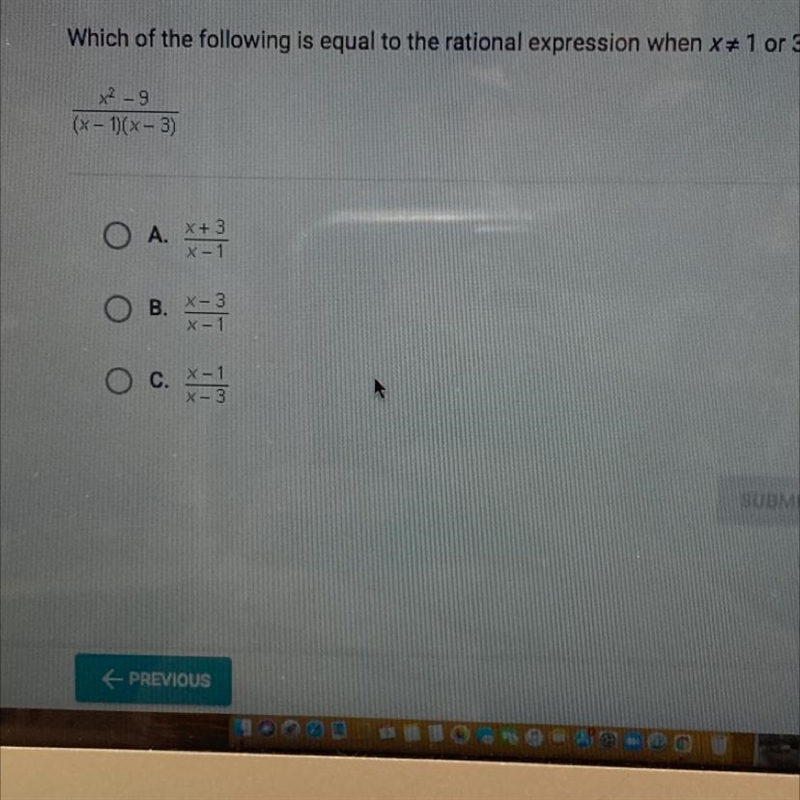 Which of the following is equal to the rational expression when x≠1 or 3-example-1