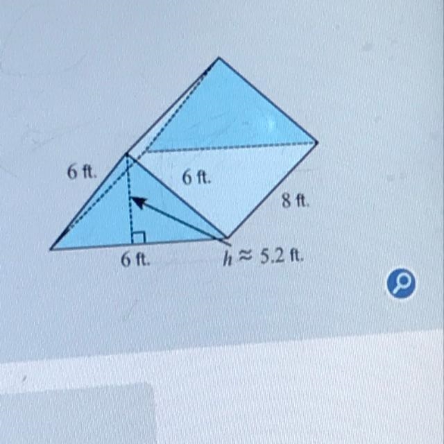 A tent, including the floor, is a right triangular prism and has the dimensions shown-example-1