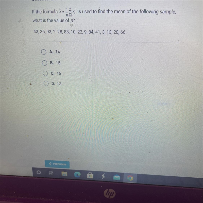 If the formula x-¹, is used to find the mean of the following sample,ni-twhat is the-example-1