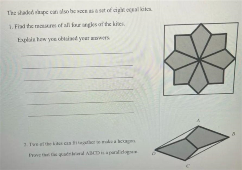 Geometry help with lines.The floor pattern correspond to two overlapping squares.-example-1