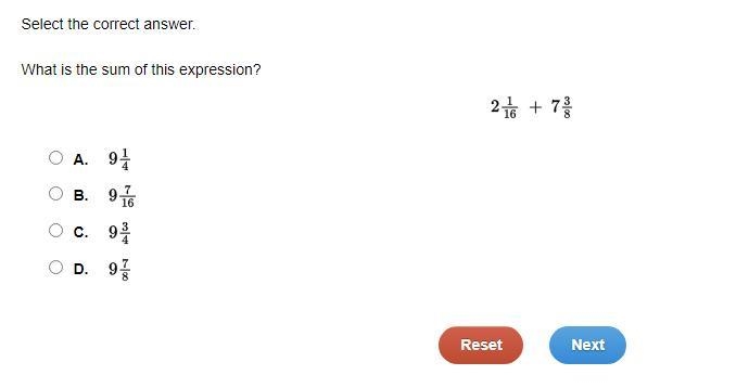 Select the correct answer. What is the sum of this expression?-example-1