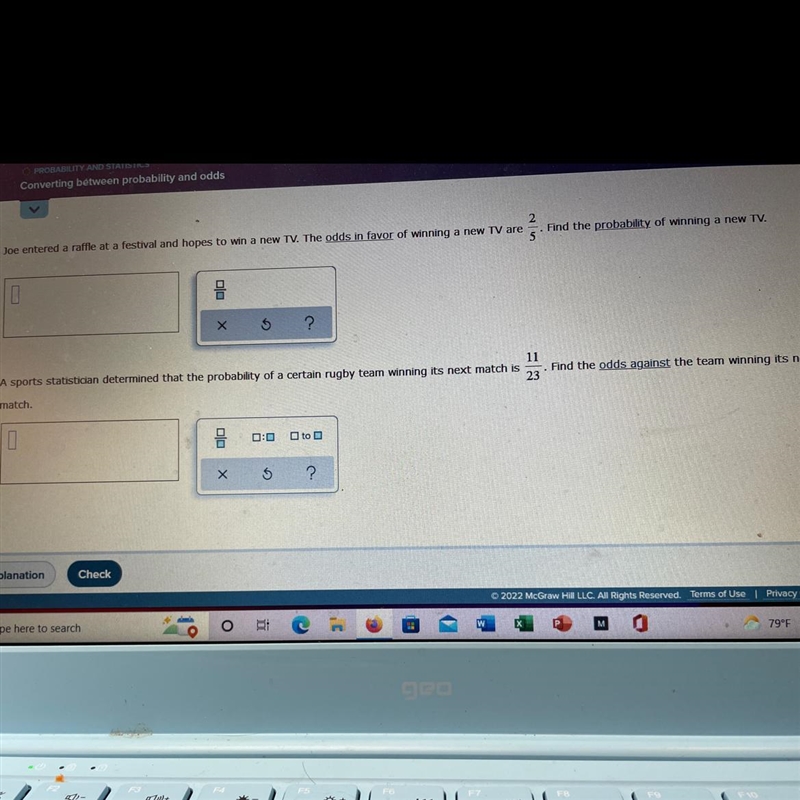 Find the probability of winning a new tvFind the odds against the team winning its-example-1