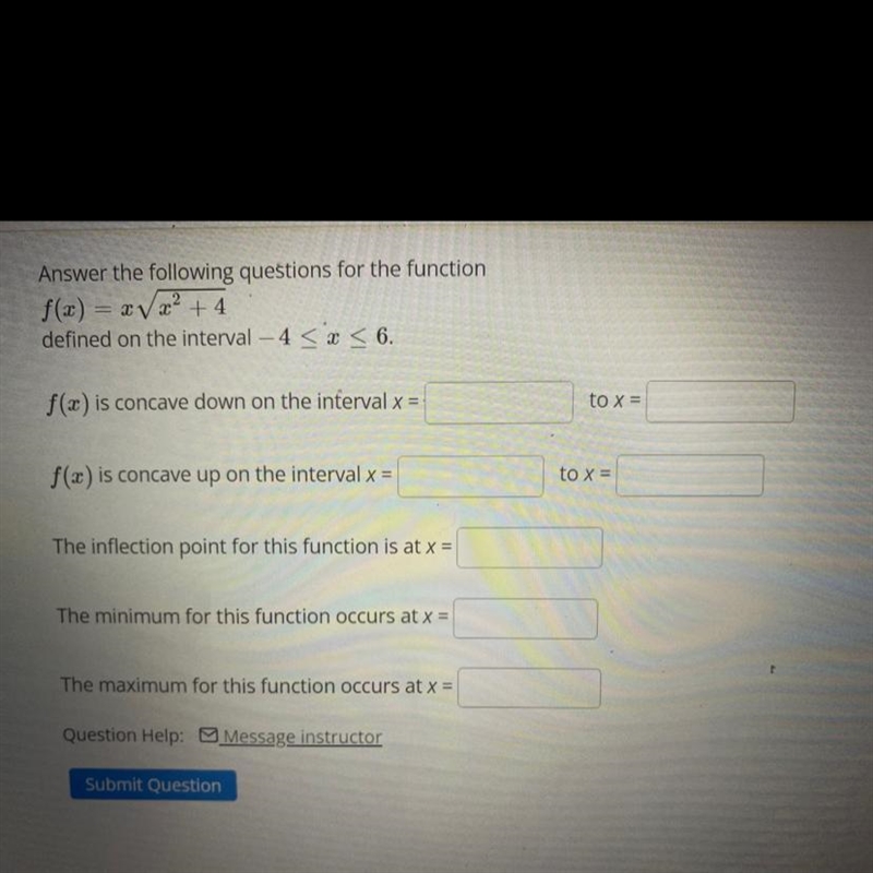 Answer the following questions for the function f(x) = x * sqrt(x ^ 2 + 4) defined-example-1