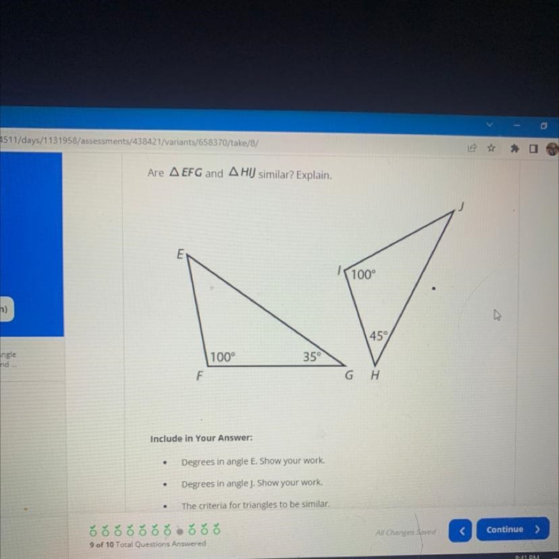 Are EFG and HIJ similar-example-1