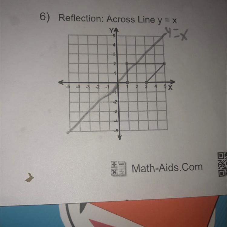 6) Reflection: Across Line y = x-example-1