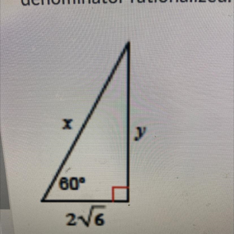 Find the missing side lengths. Answers are in simplest radical form with the denominator-example-1