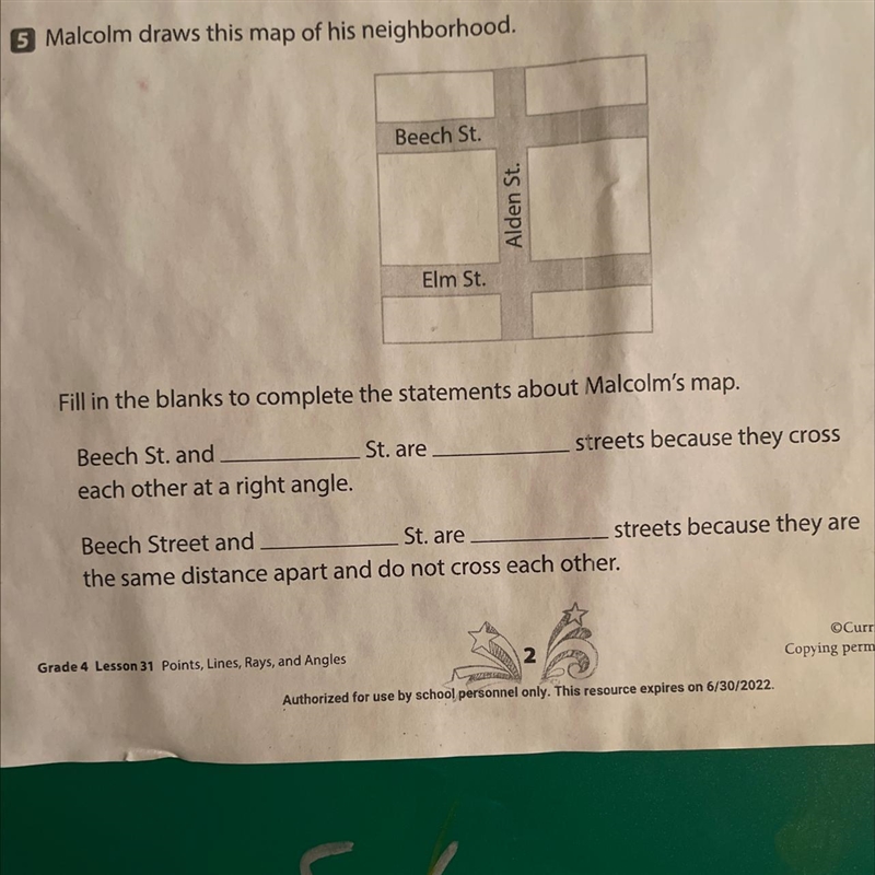 Malcolm draws this map of his neighborhood . Help please and thank you!!!!!-example-1